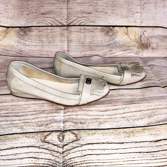 Cole Haan Silver/White Loafers Size 6B - Picture 1 of 8